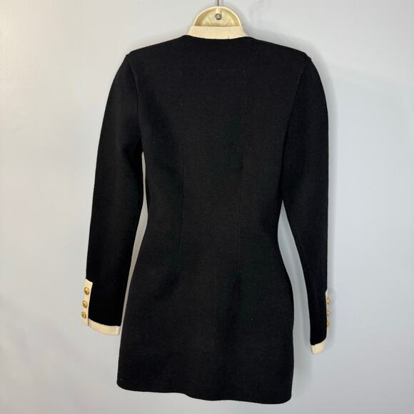 Express Tipped Novelty Button Sweater Jacket Black Preppy Casual Wardrobe Sz S - Picture 4 of 13